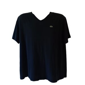 Lacoste men's black short sleeve v-neck t-shirt size 8